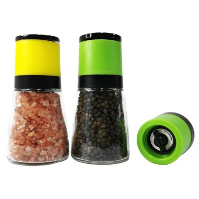 unique industry wholesale 160ml glass jar container packaging dry spices grinder machine ceramic pepper mill